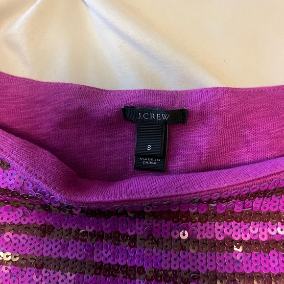 J.Crew Purple Stripe Sequin Top Size Small - Picture 5 of 8